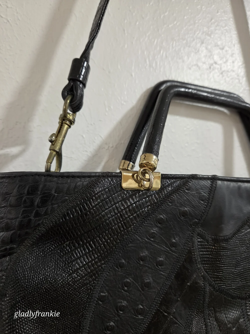 Black VINTAGE ORIGINAL BY CAPRICE Black Women's Structured Top-Handle Tote Bag